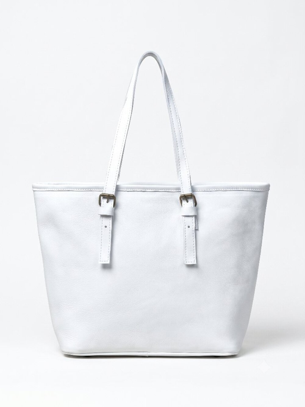 Classic White Leather Tote By Sharo
